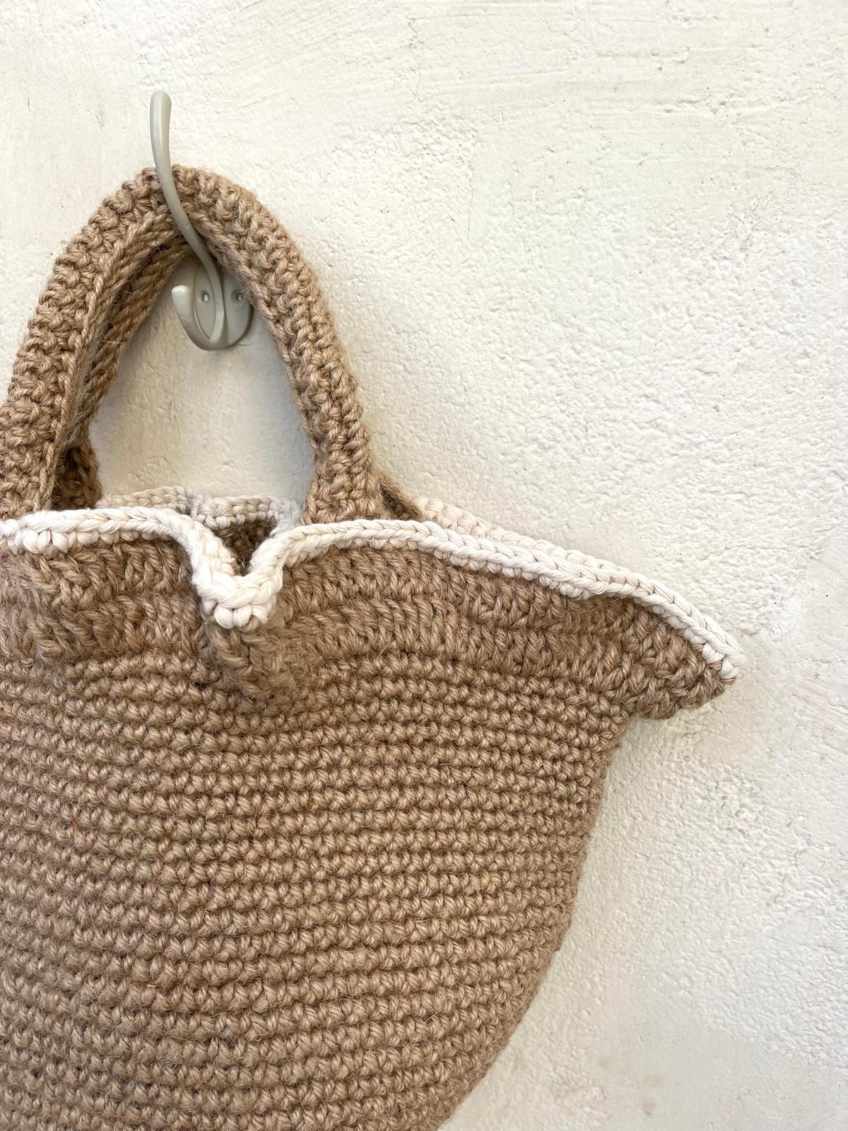 Sac Jute Sceau Volant Crème