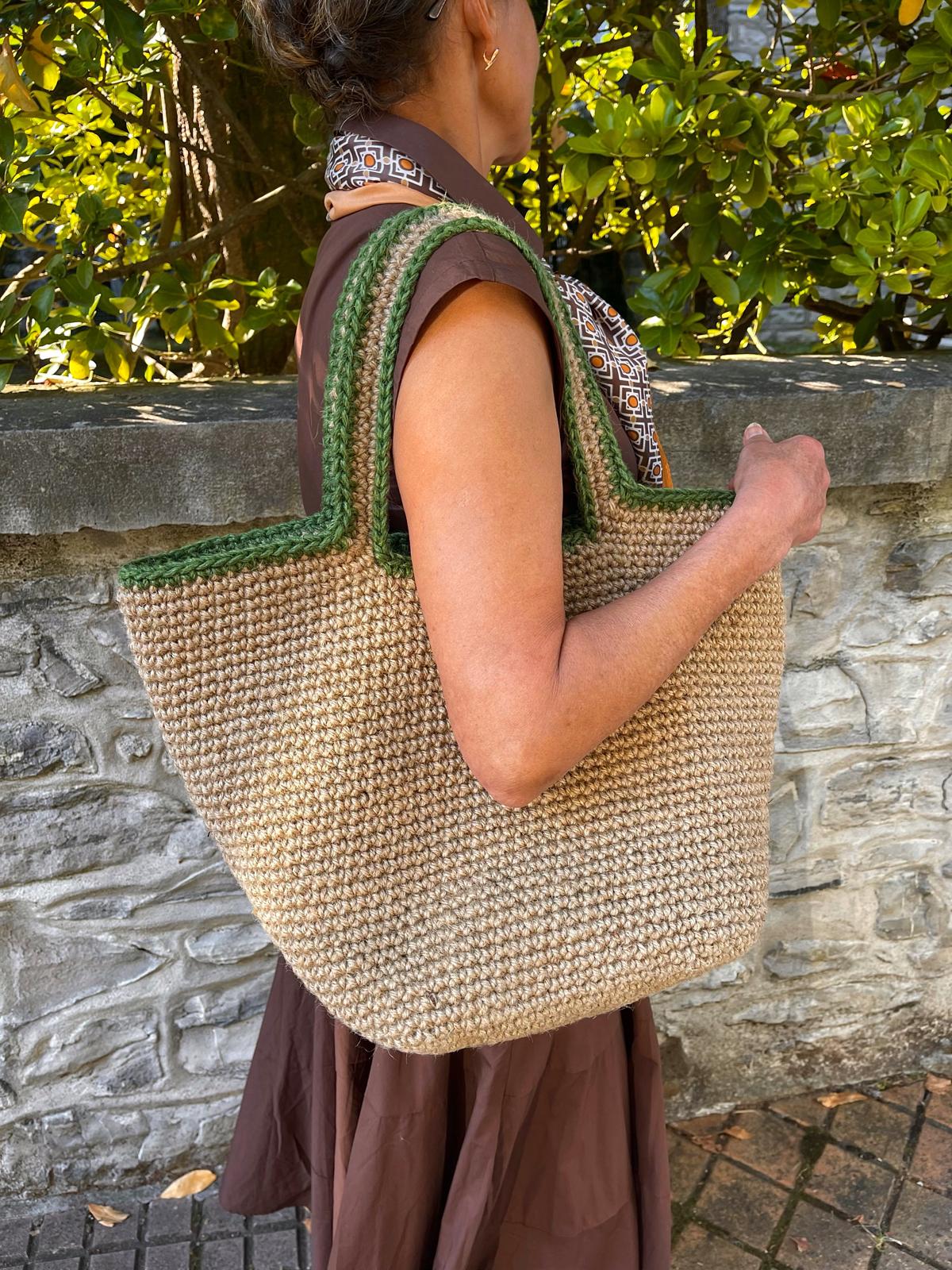 Sac Cabas Jute Vert Foret
