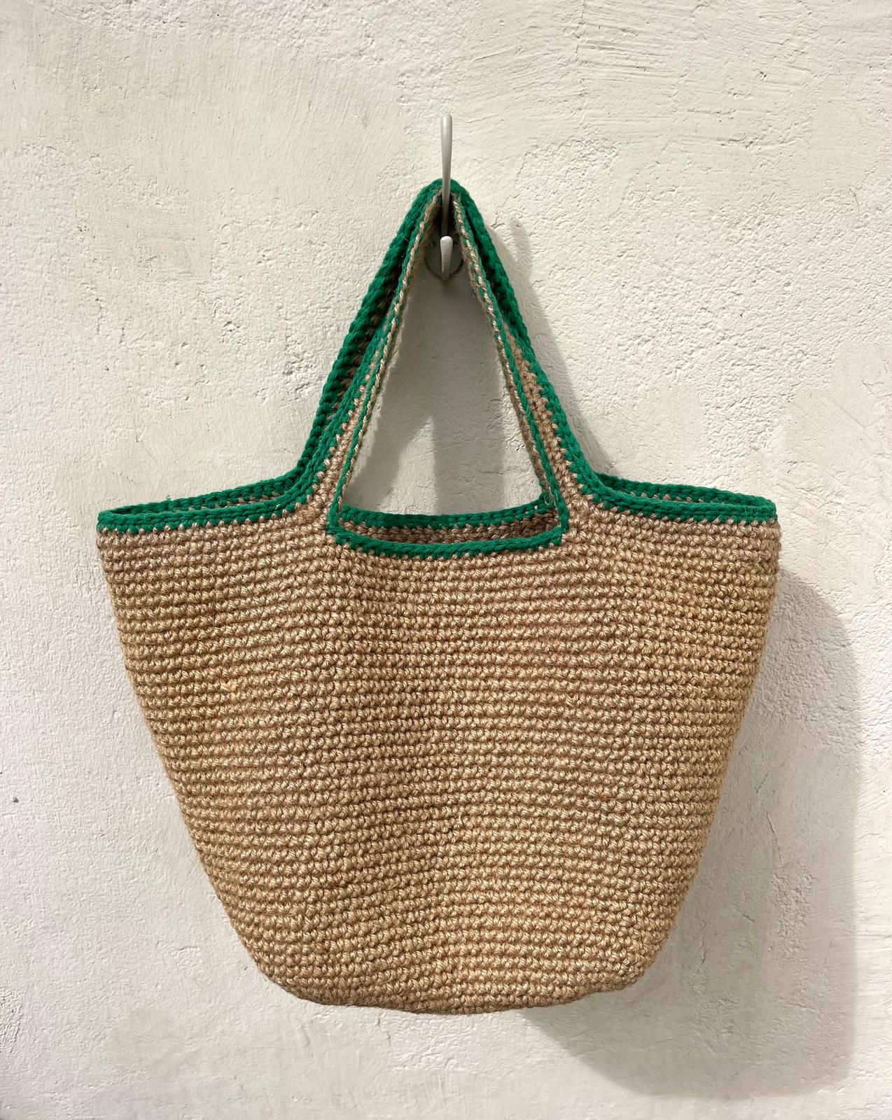 Sac Cabas Jute Vert