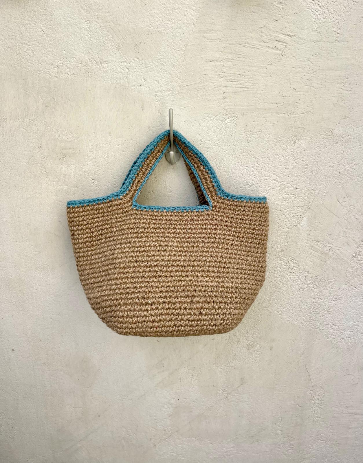Sac Cabas Jute Bleu Ciel
