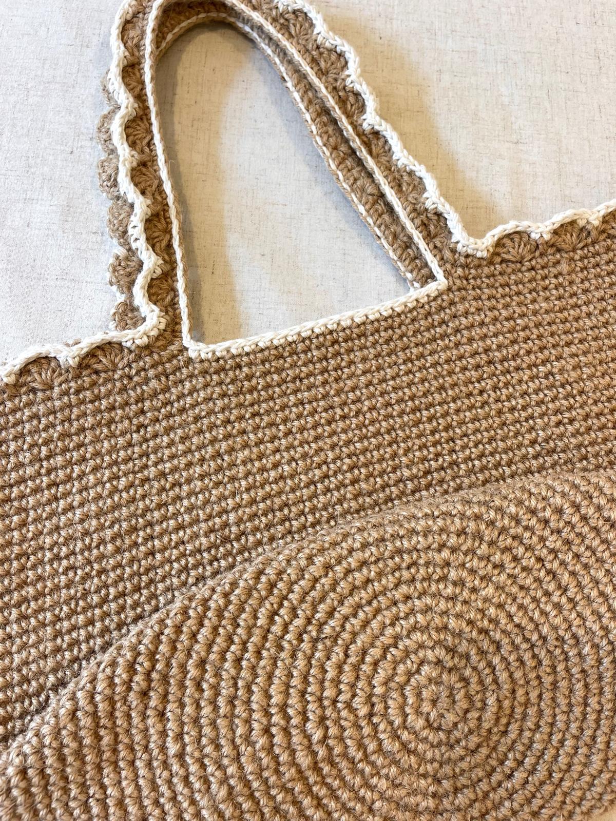 Sac Cabas Jute Volant Crème