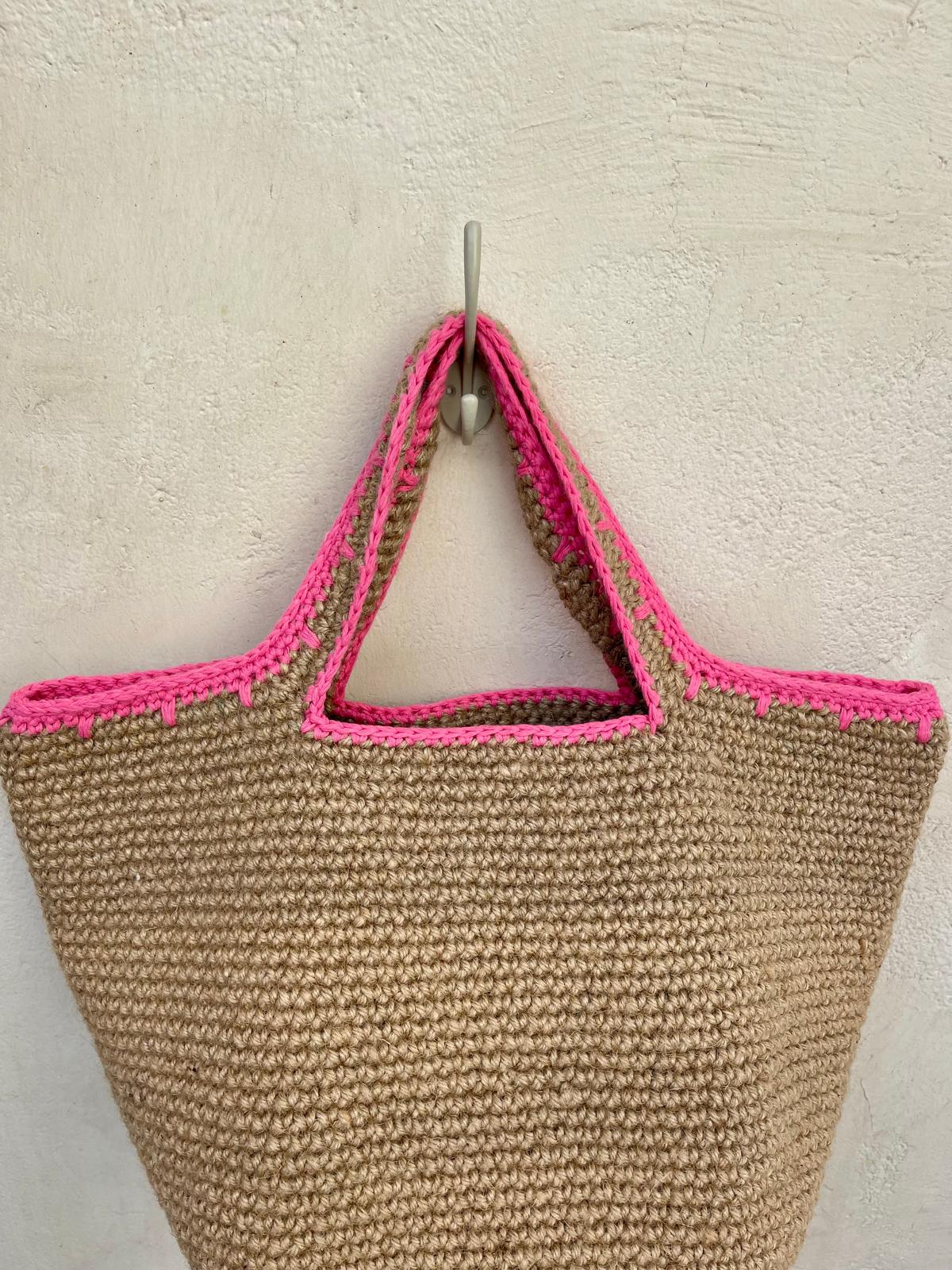 Sac Cabas Jute Rose