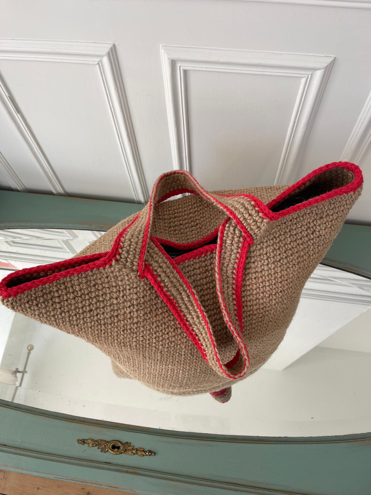Sac Cabas Jute Rouge