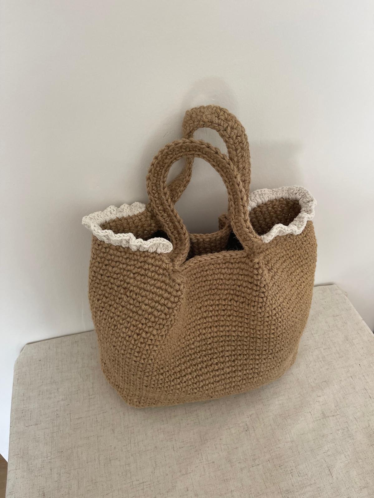 Sac Jute Volant Crème