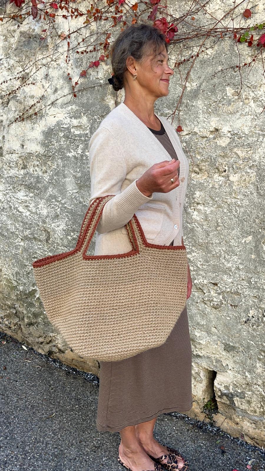 Sac cabas jute Rouge Brique