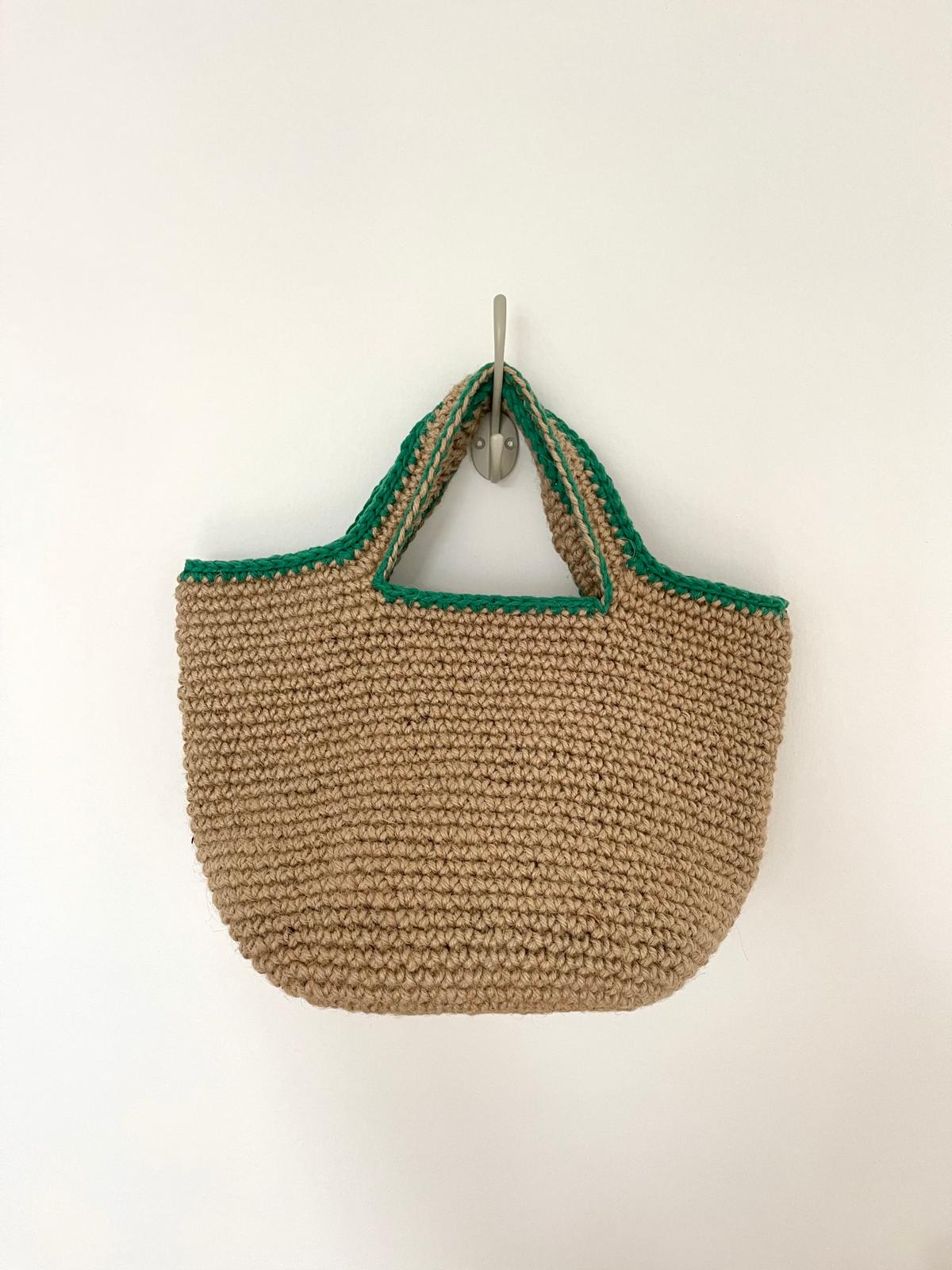 Sac Jute Cabas Vert