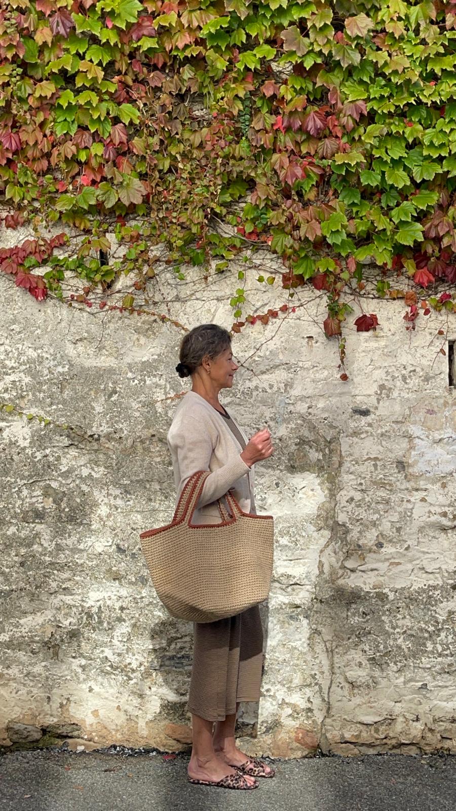 Sac cabas jute Rouge Brique
