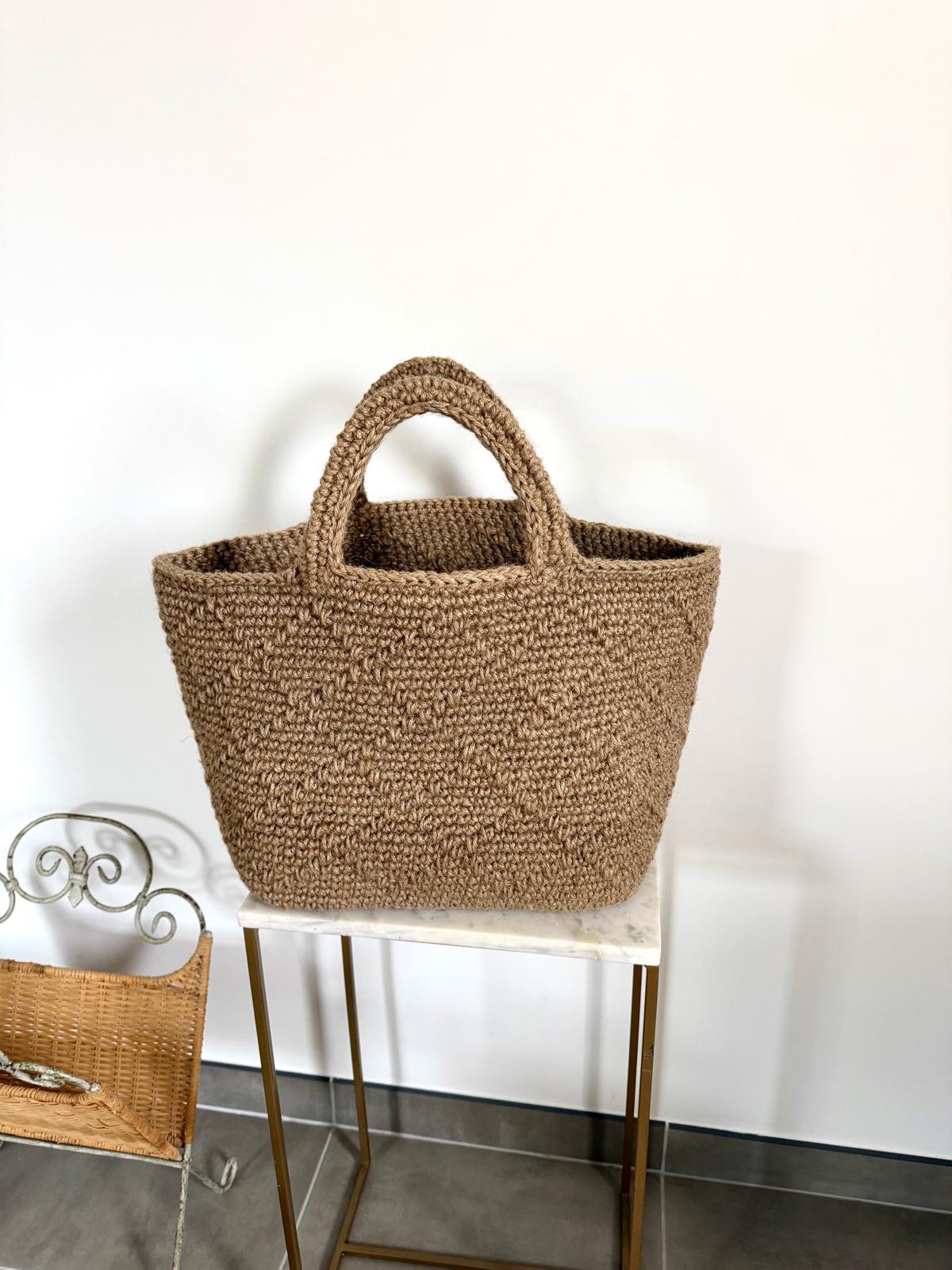 Sac Cabas Jute Damier