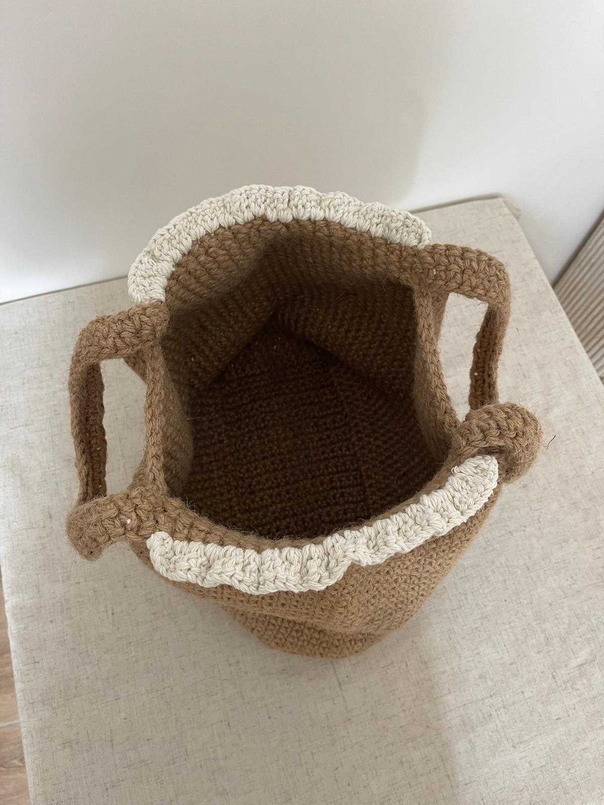 Sac Jute Volant Crème