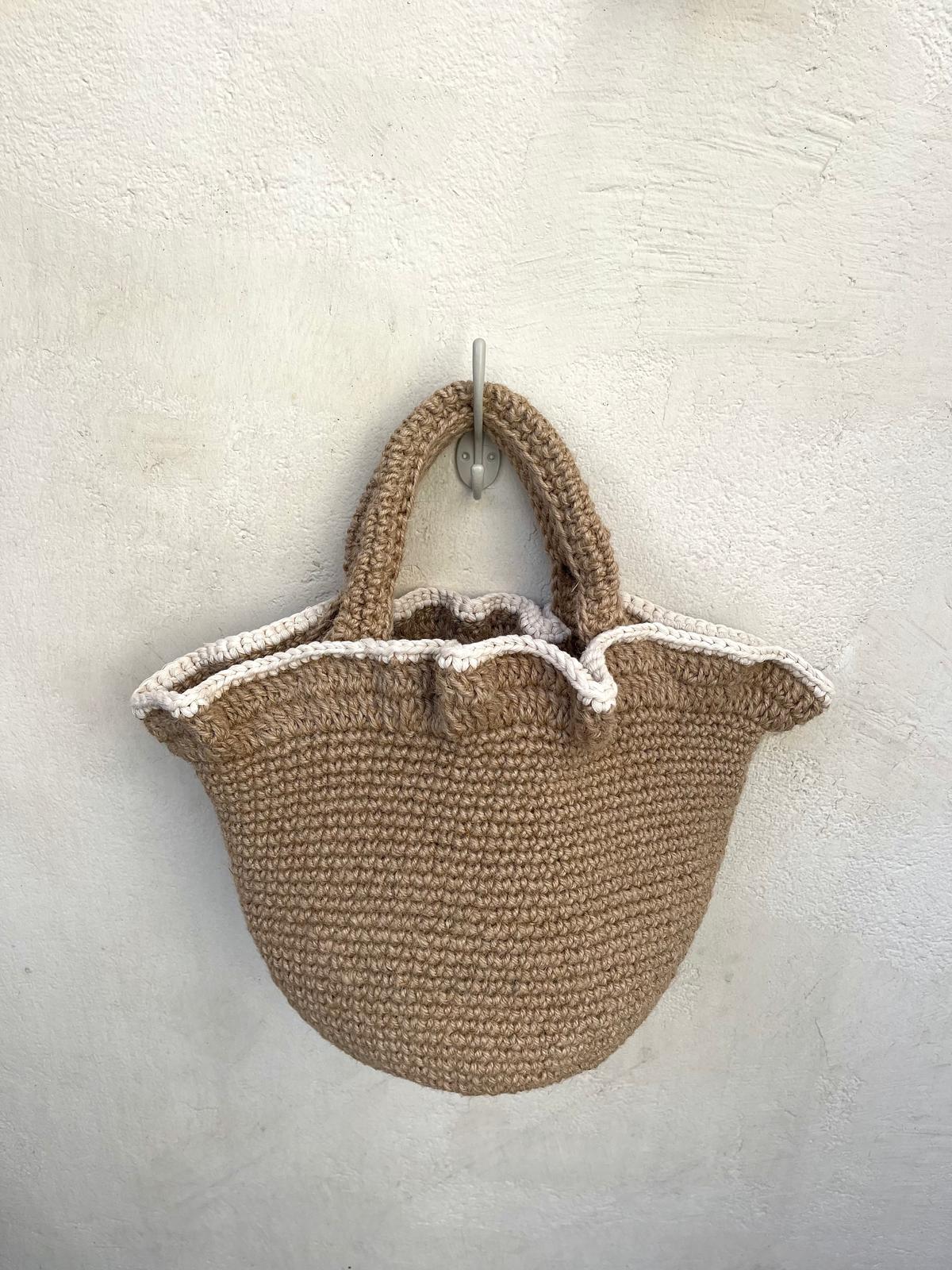 Sac Jute Sceau Volant Crème
