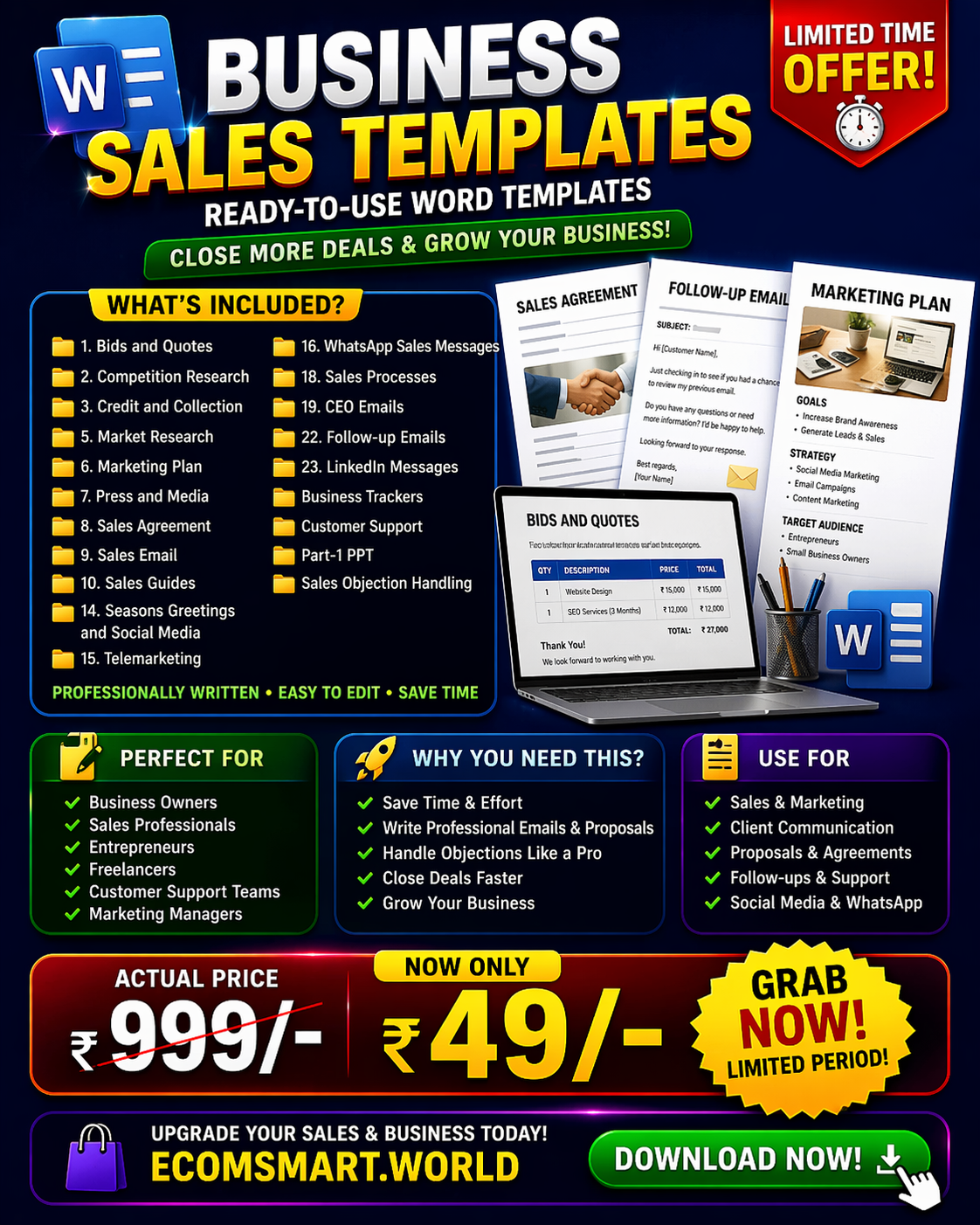 Business Sales Word Templates Bundle (100+ Ready-to-Use Docs)