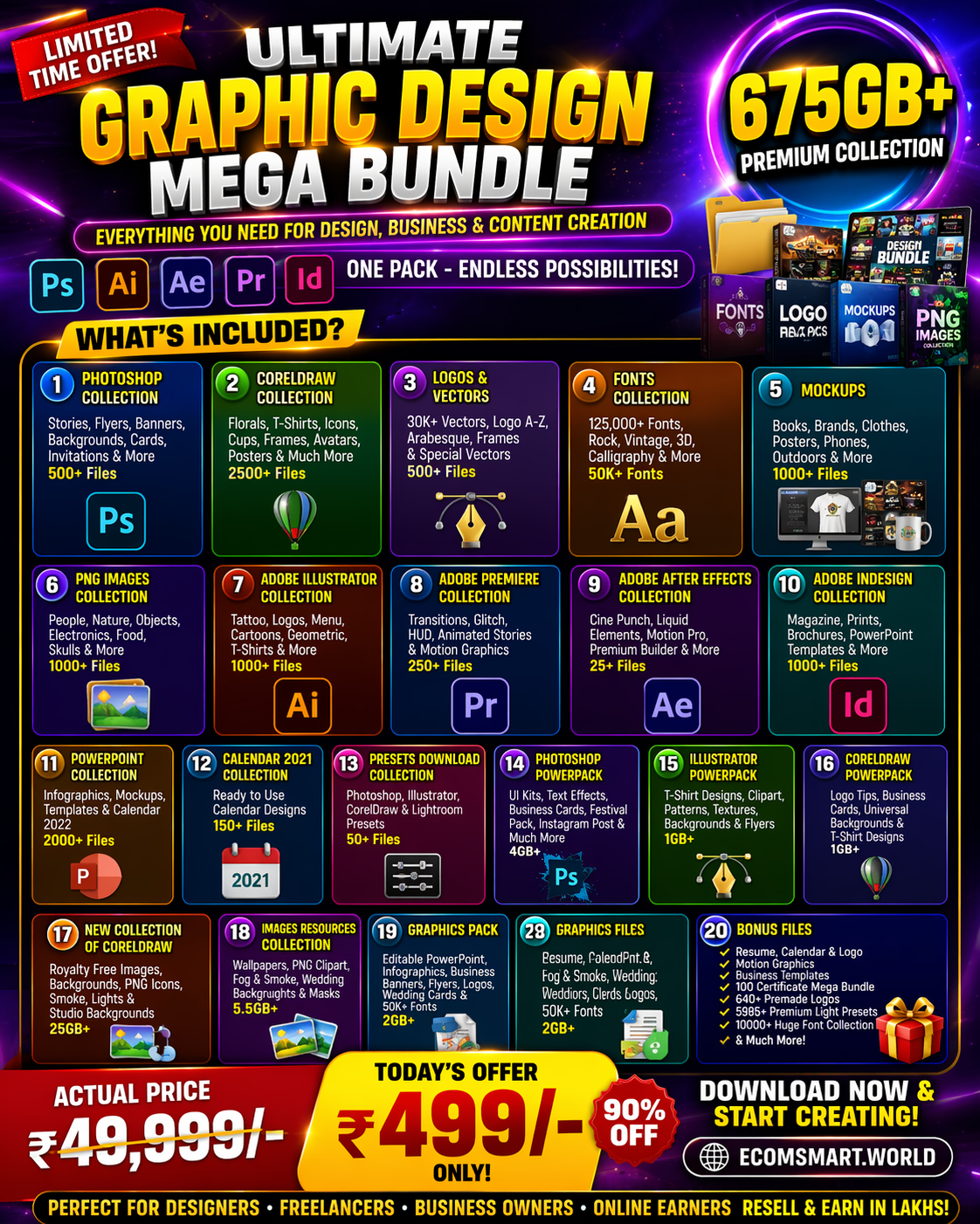 675GB Ultimate Graphic Design Mega Bundle (All-in-One Collection)