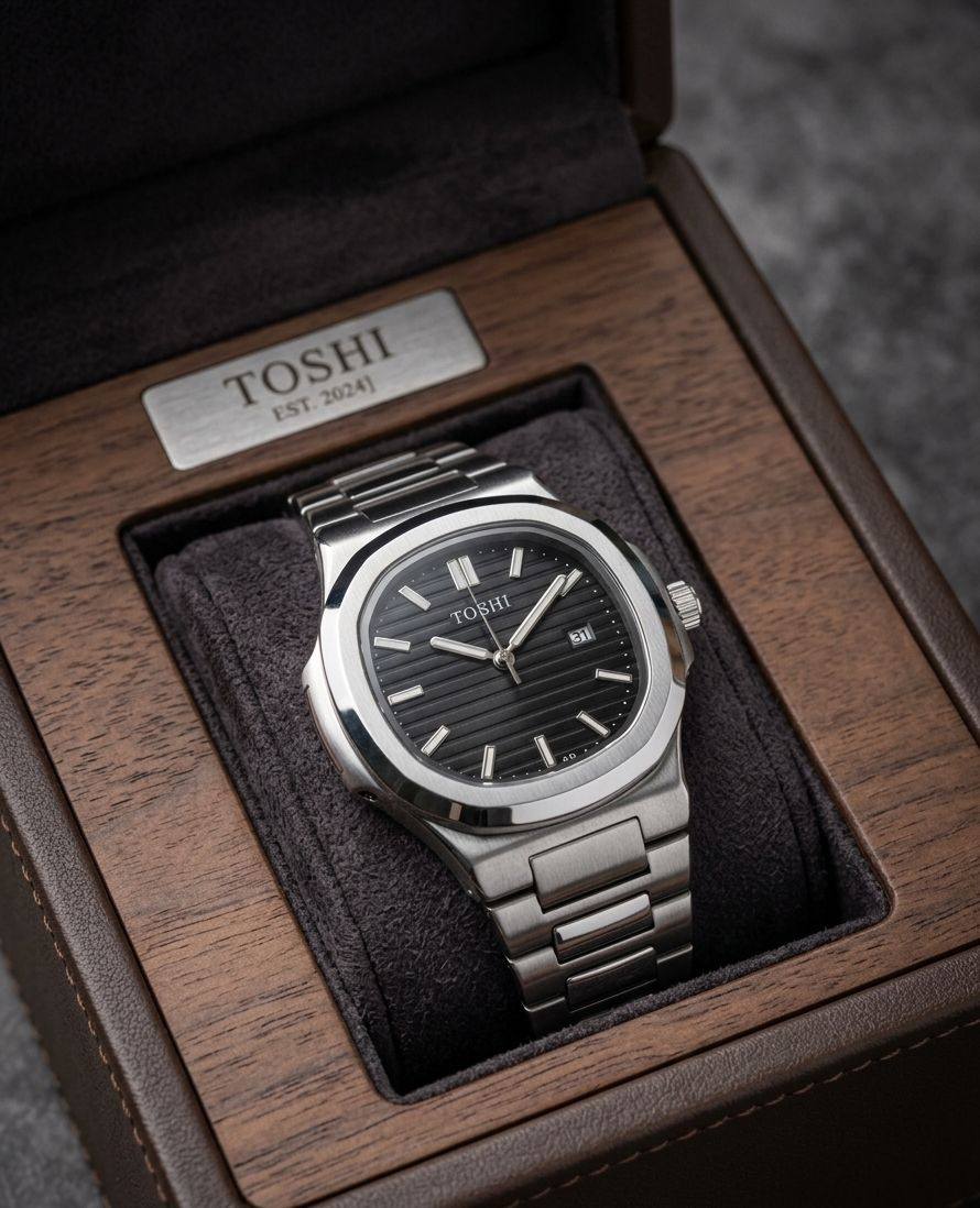 TOSHI Stainless Steel Digital Watch