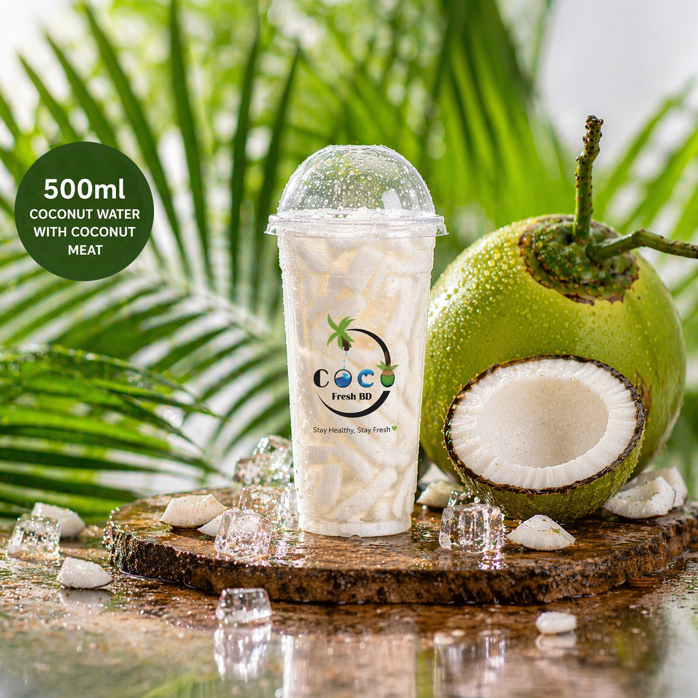 Premium Coconut Water 500ml (with Coconut Meat)