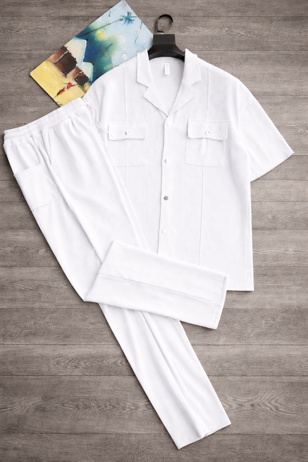 Classic White Linen Two-Piece Set