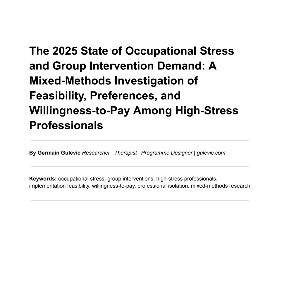 The 2025 State of Occupational Stress and Group Intervention Demand