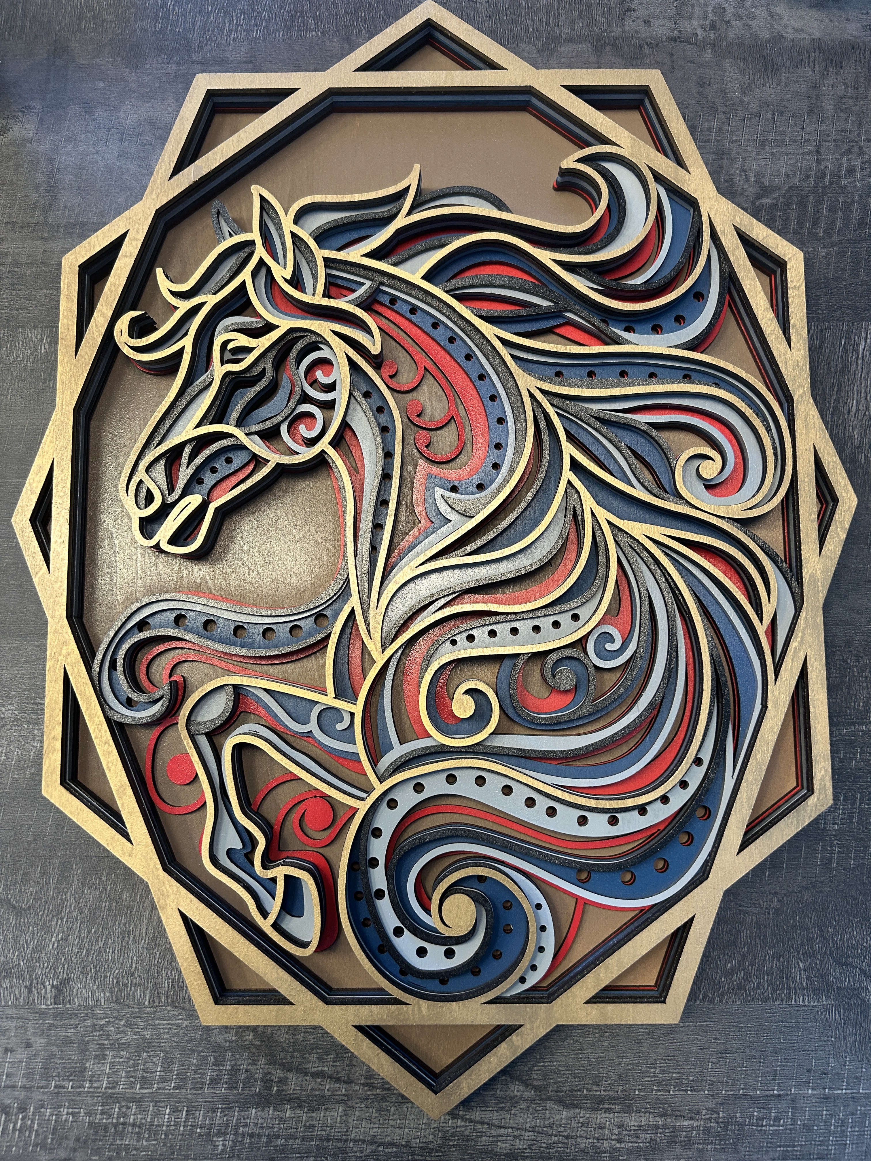 Tableau Cheval en relief