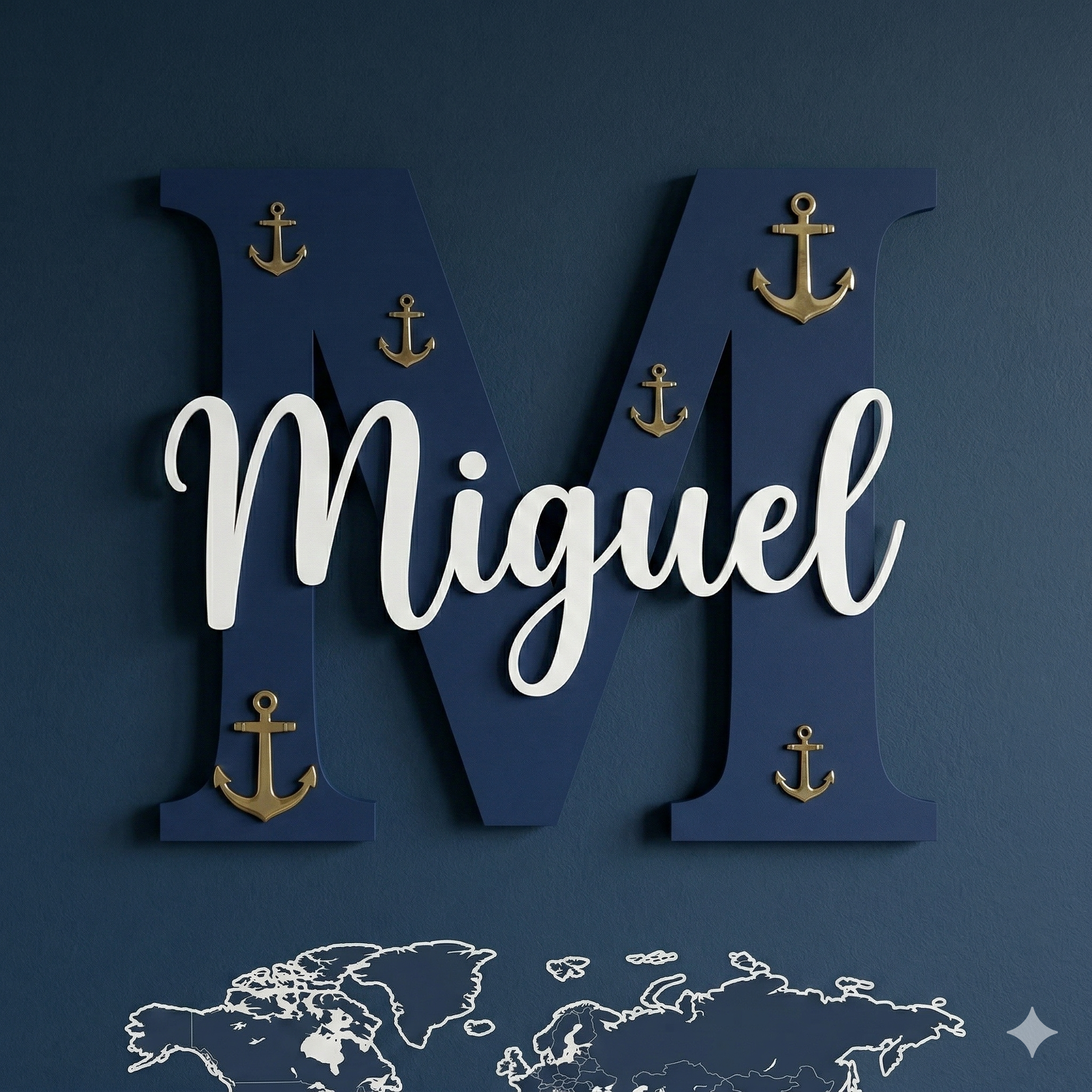 Letra Decorativa Náutica M