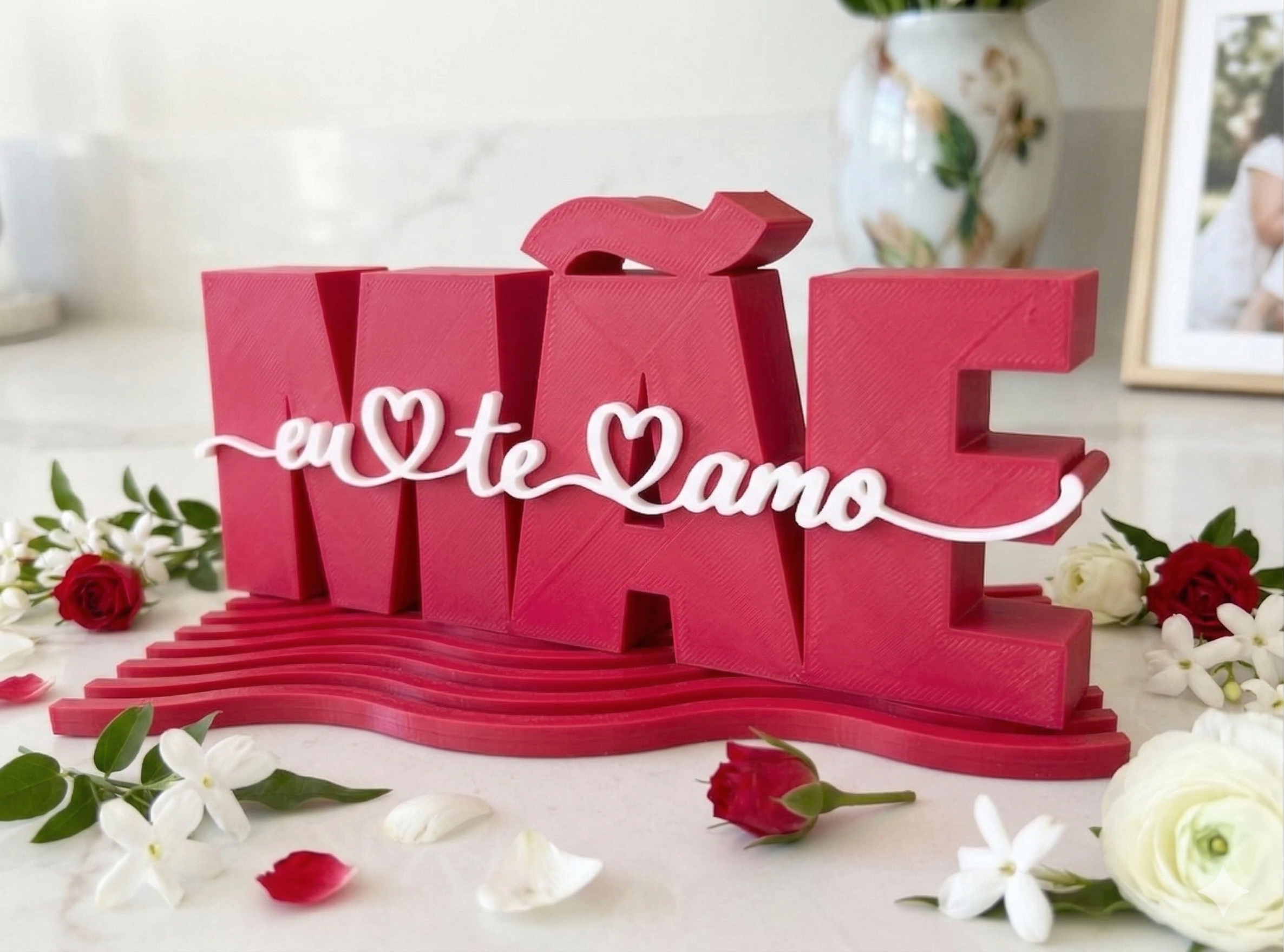 Enfeite Decorativo 'MÃE eu te amo'