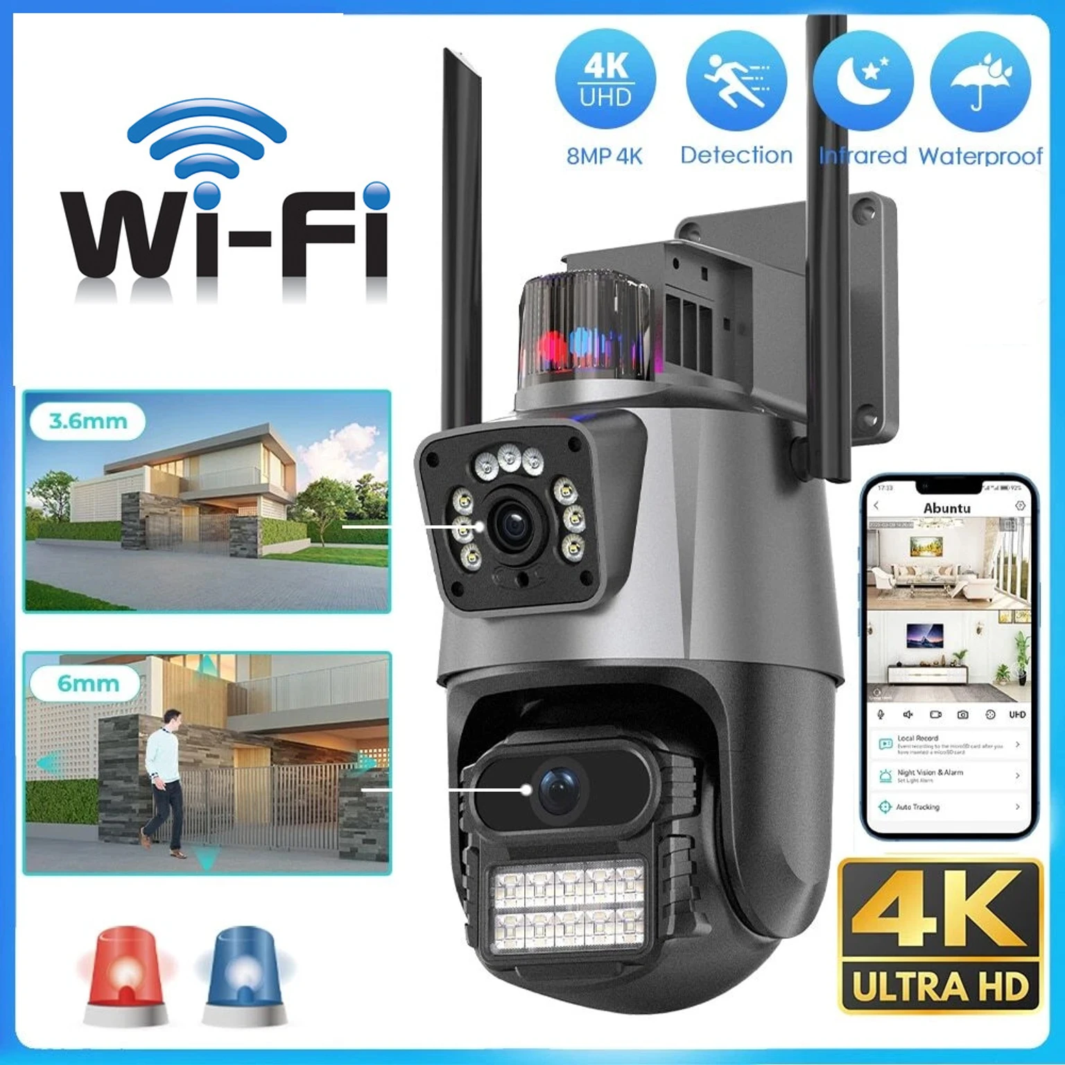 Kamerë Sigurie Dual Lens-Wifi