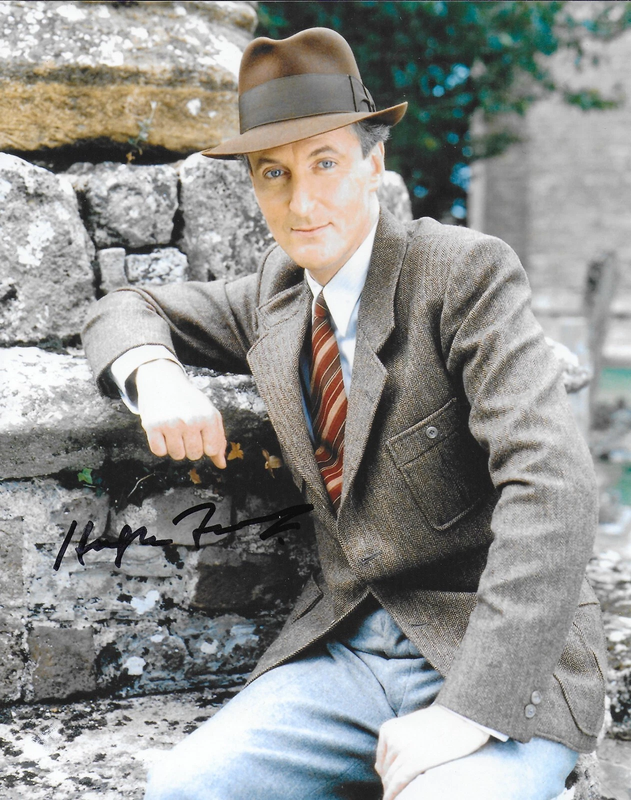 HUGH FRASER in POIROT as Captain Hastings. In Pers. COA. 10"x8"