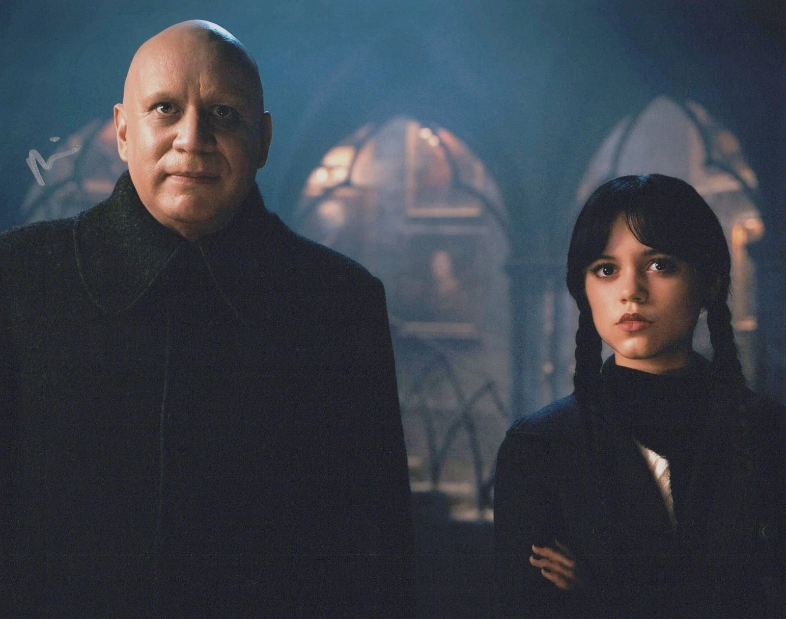 FRED ARMISEN in WEDNESDAY as Uncle Fester. COA. In Pers. 10"x8" 