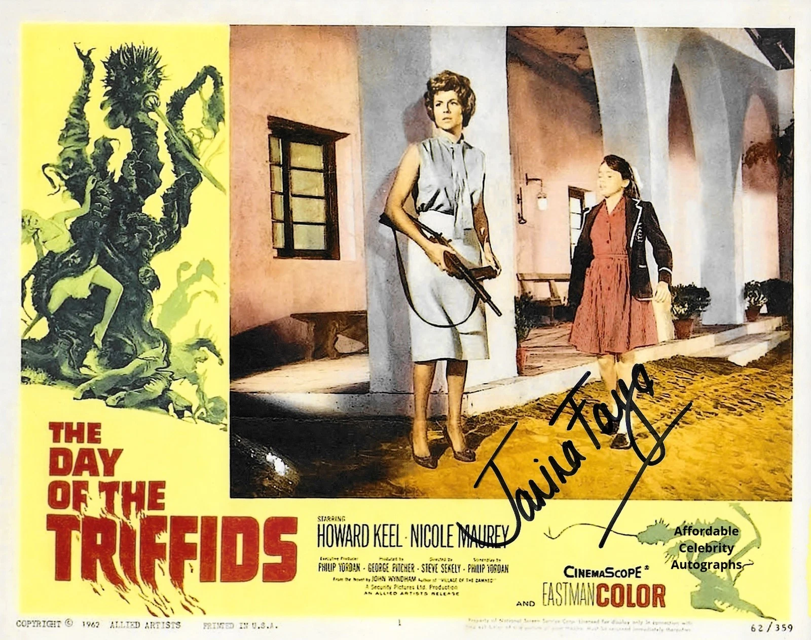JANINA FAYE in THE DAY OF THE TRIFFIDS as Susan. In Pers. COA. 10"x8"