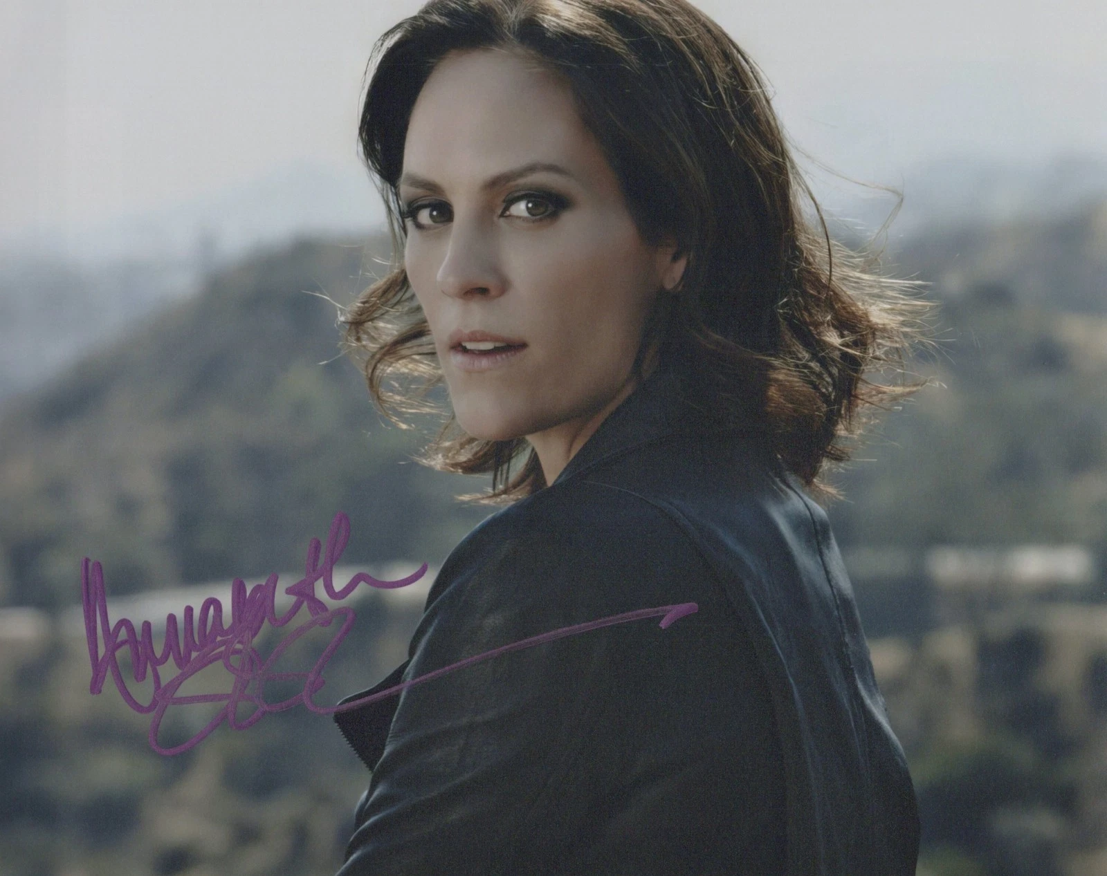 ANNABETH GISH in THE X FILES as Spec. Agent Monica Reyes. COA.In Pers.10"x8"