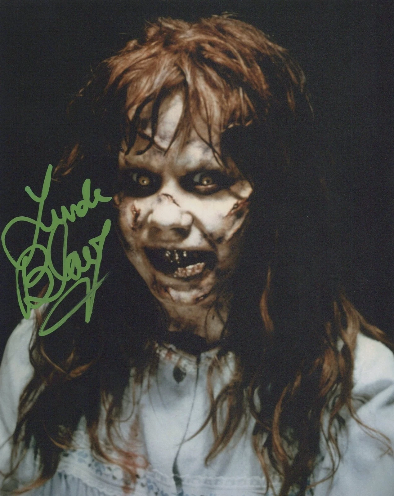 LINDA BLAIR in THE EXORCIST as Regan MacNeil. COA. In Pers. 10"x8"