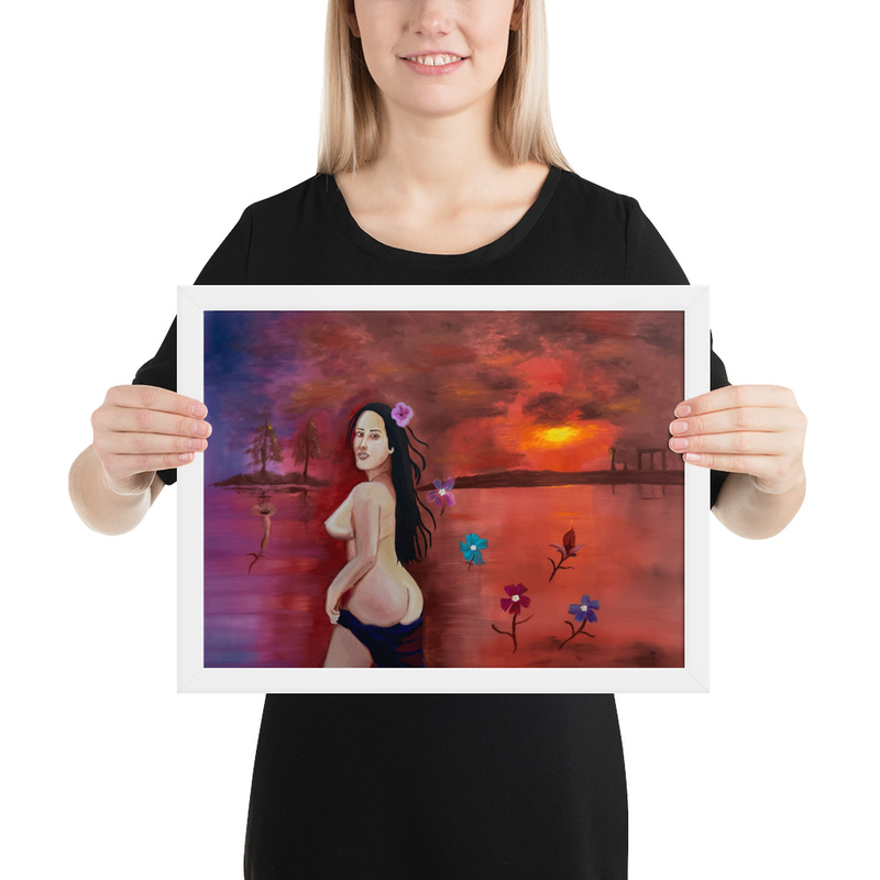 Antheia Goes for a Swim 12"x16" Framed photo poster paper