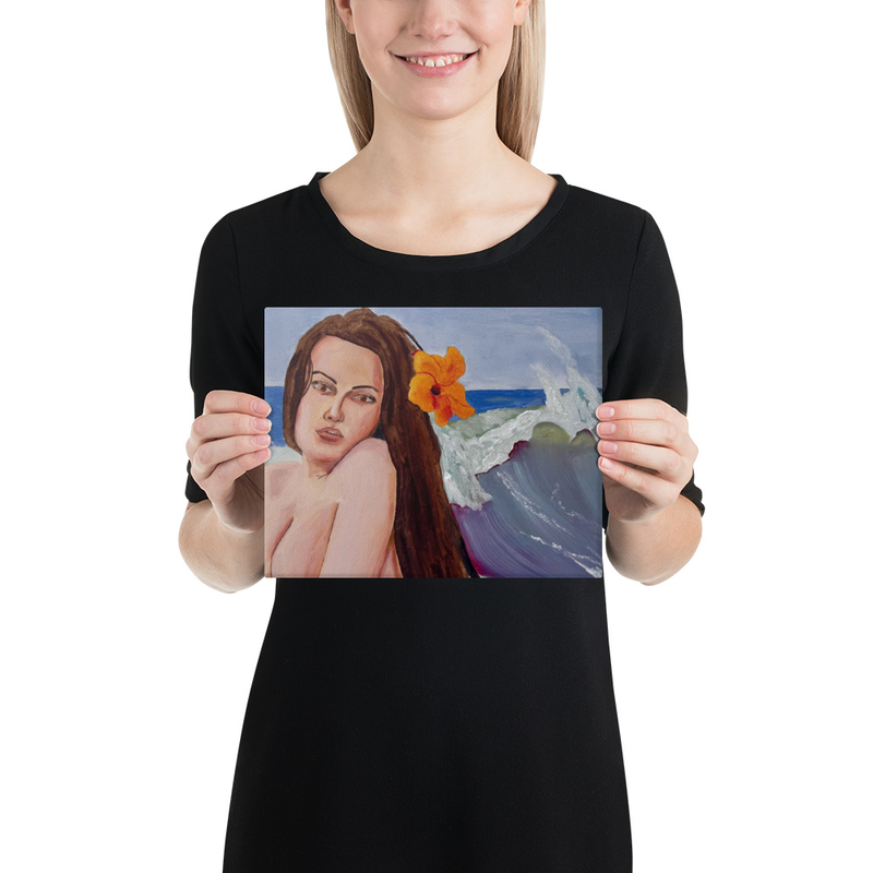 Sea Nymph with Orange Flower Canvas