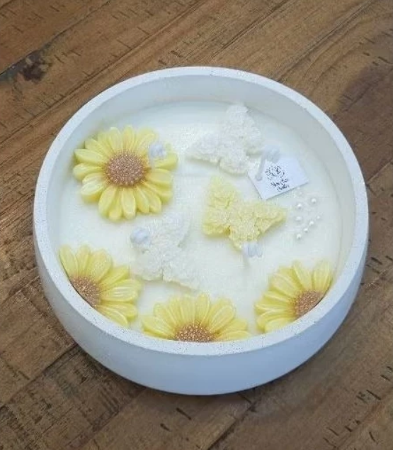 Vela aromática perfumada 550gr pote em cimento