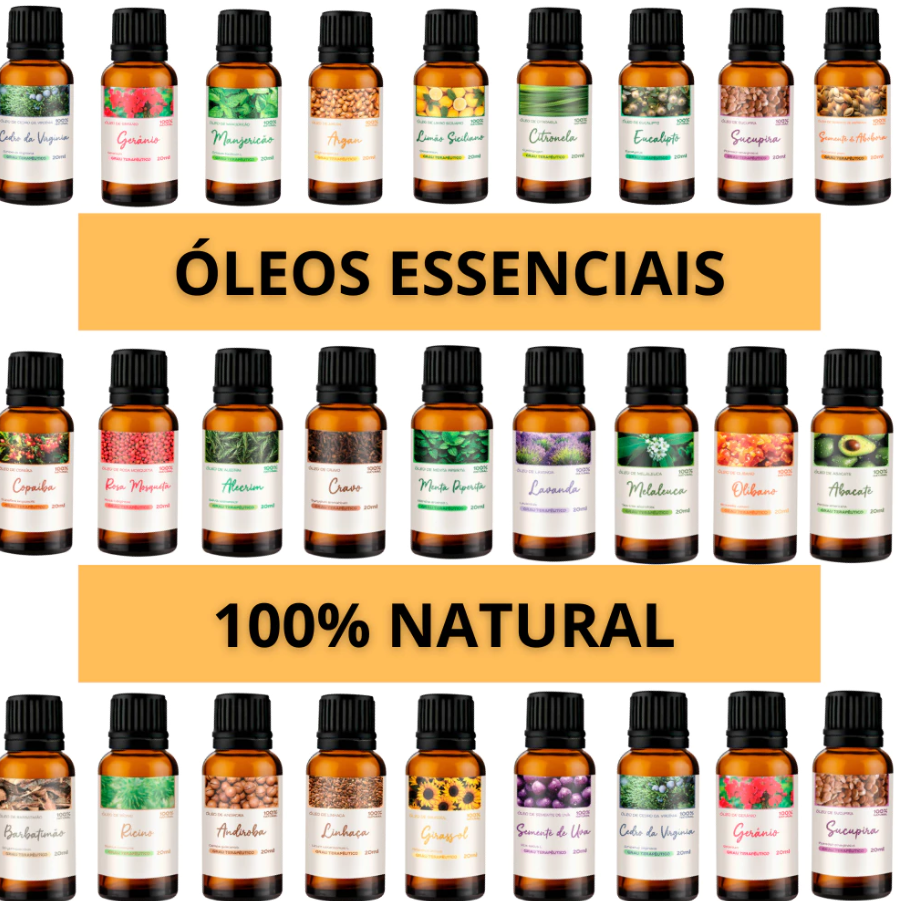 Óleo Essencial 100% Puro e Natural-Linha Completa