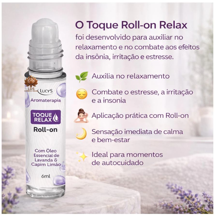 Roll-on Relax com Lavanda e Capim Limão Lucy's 6ml