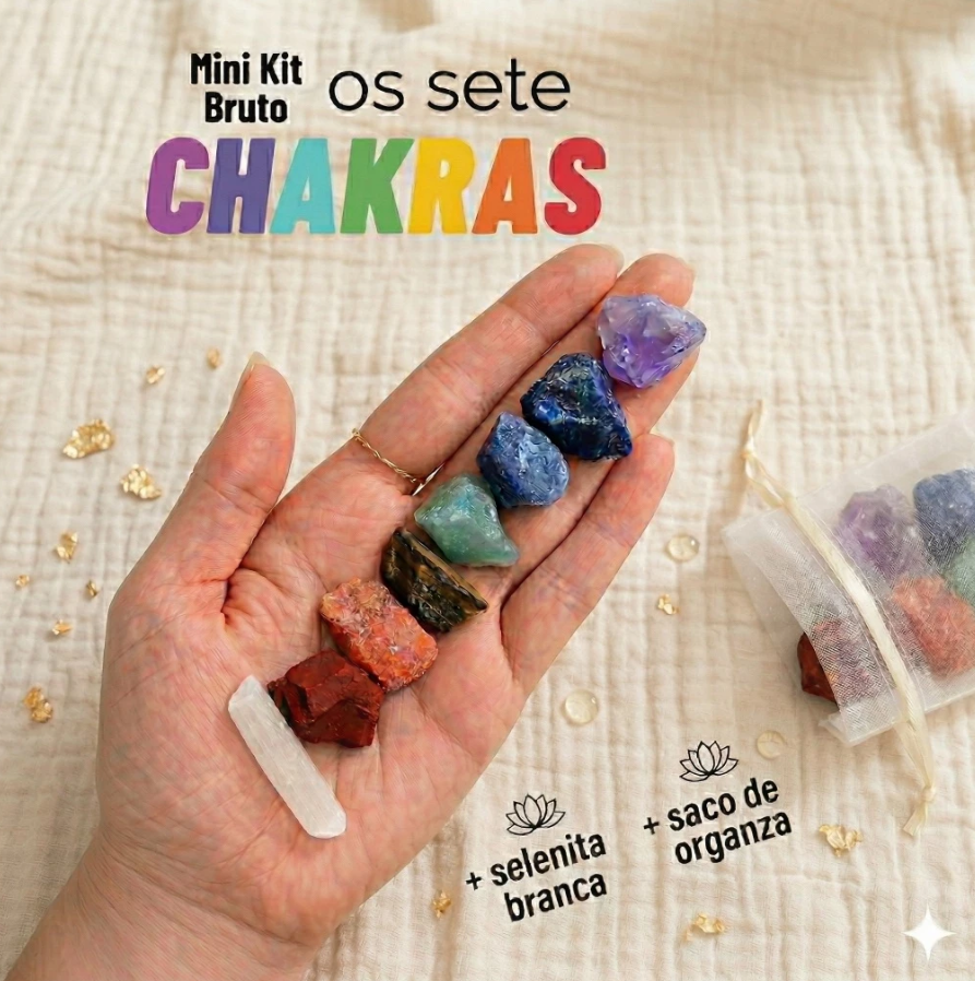 Kit 7 Chakras Bruto Pequeno Mini Kit Les Energie