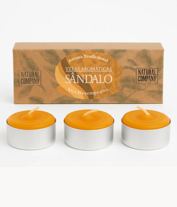 Vela Aromática Sândalo c/ 3 unids. 20g