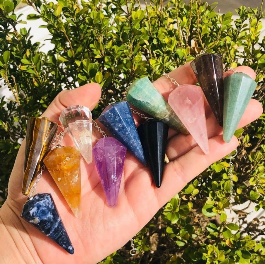 Pendulo de Cristal Pedra Natural Radiestesia