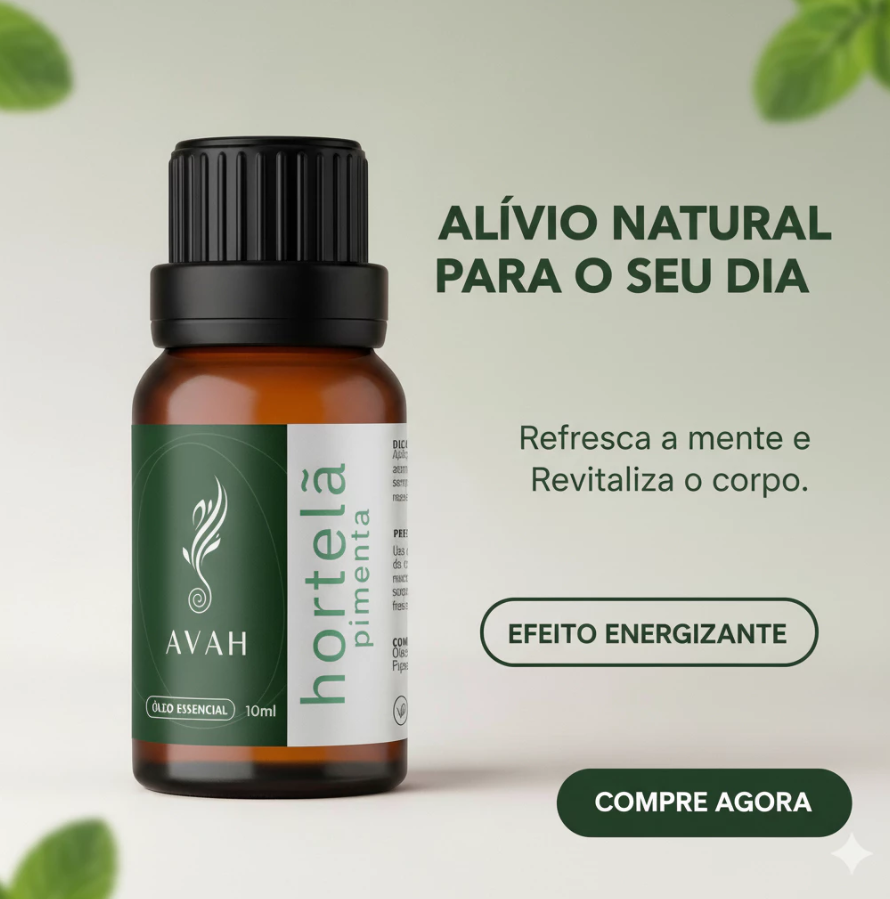 Óleo Essencial Hortelã Pimenta para Foco e Dor de Cabeça