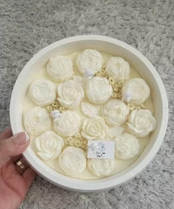 Vela aromática perfumada 550gr pote em cimento