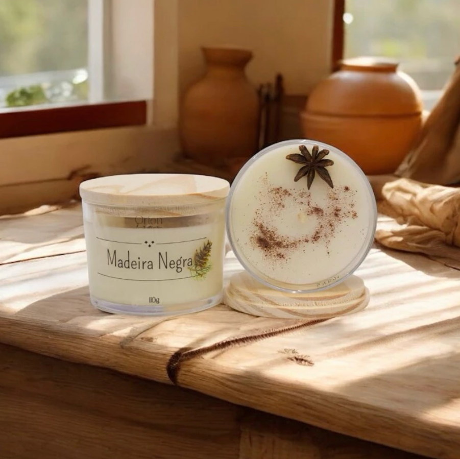 Vela aromática artesanal 110g - Vários Aromas  Com especiarias