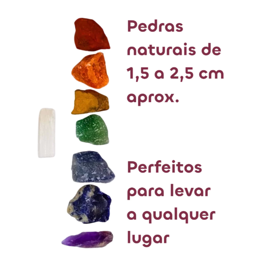 Kit 7 Chakras Bruto Pequeno Mini Kit Les Energie