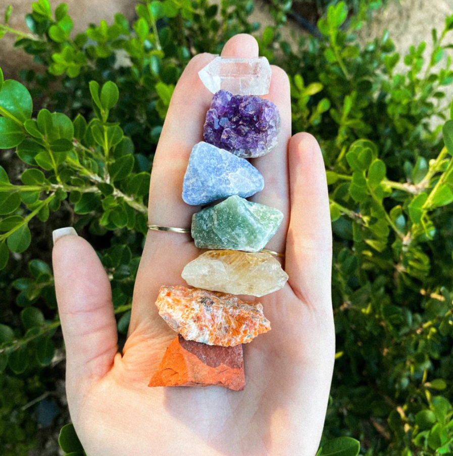 Kit 7 Chakras Pedras Brutas Polidas Naturais Cristais