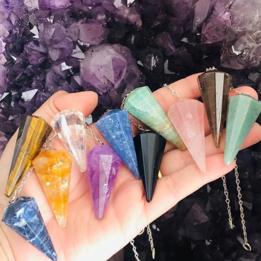 Pendulo de Cristal Pedra Natural Radiestesia