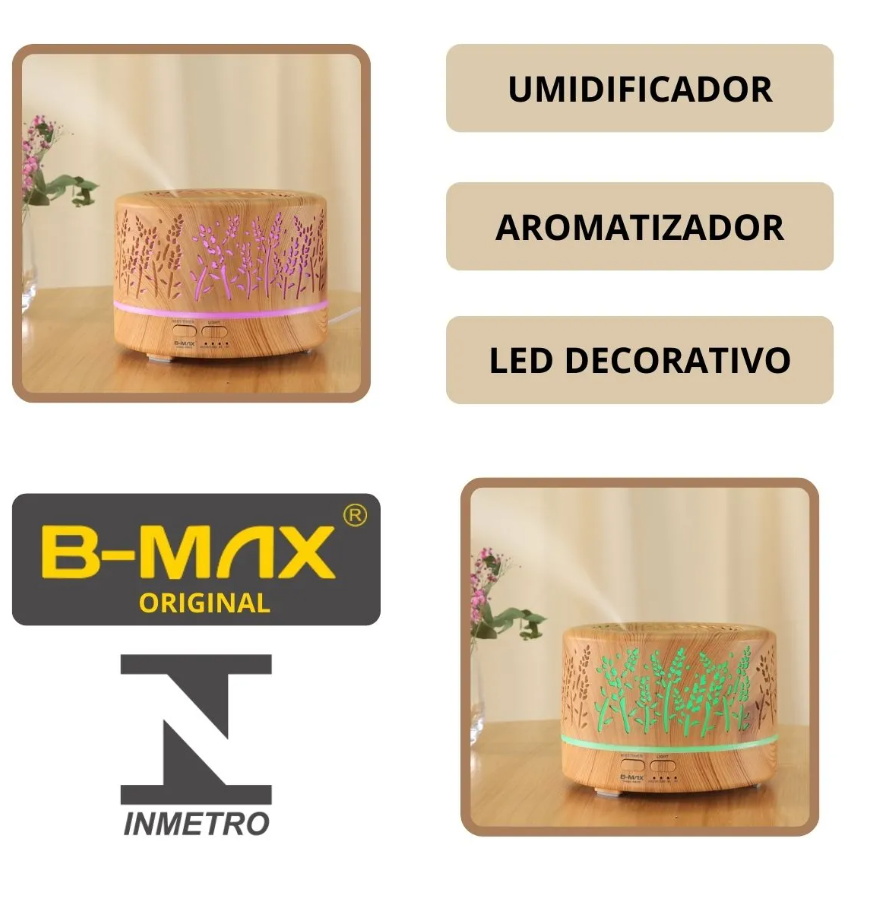 Difusor Óleo Essencial 700ml Ultrassônico Controle Remoto