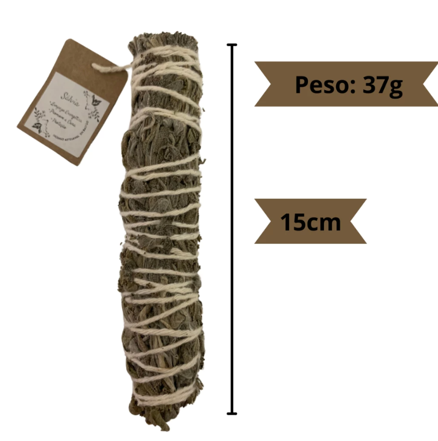 Incenso Palo Santo 25g + Sálvia Branca Bastão 15cm