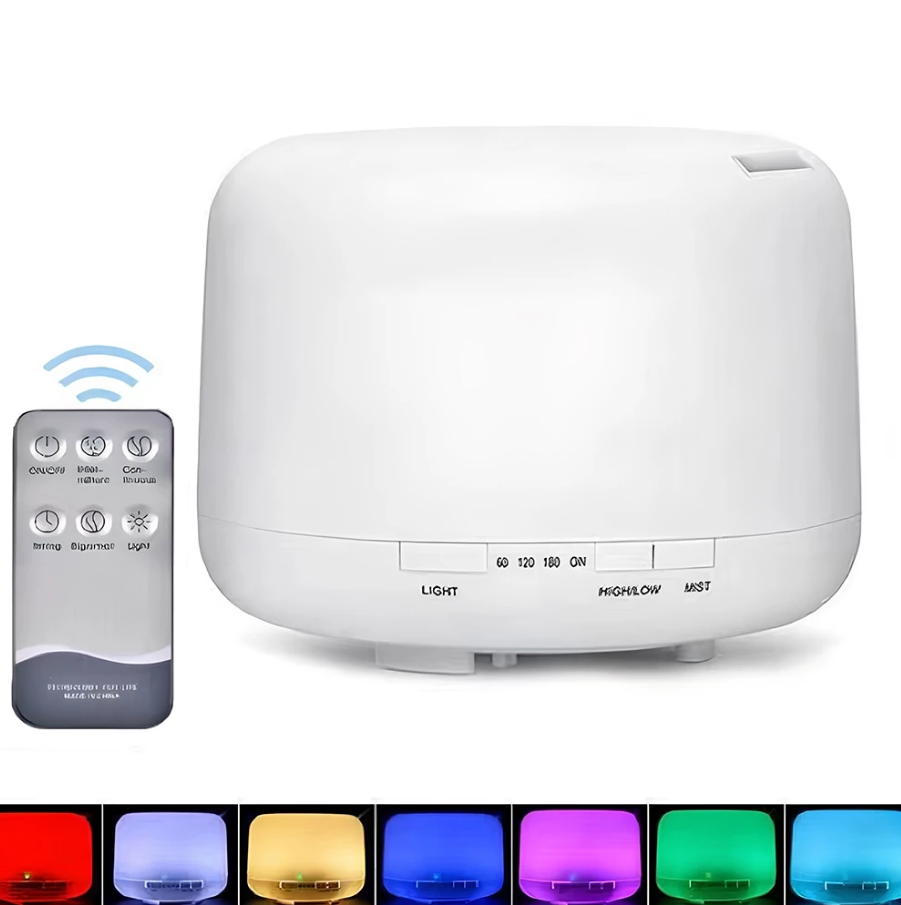 Difusor 500ml Ultrassônico com Led 7 cores com controle