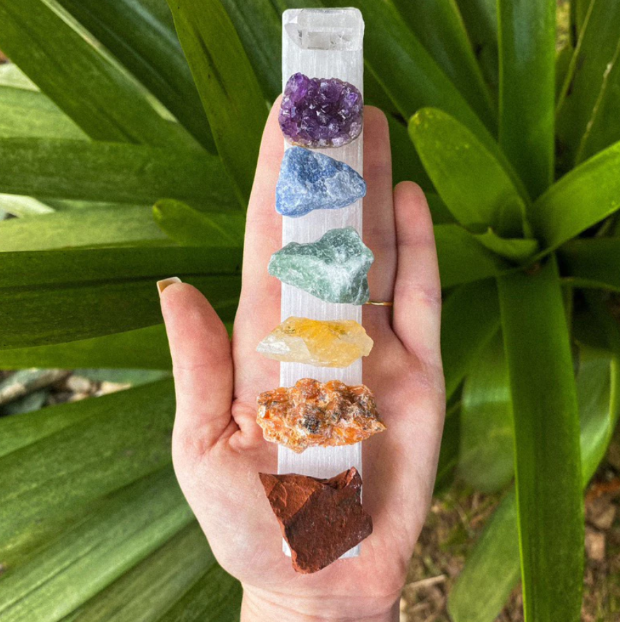 Kit 7 Chakras Pedras Brutas Polidas Naturais Cristais