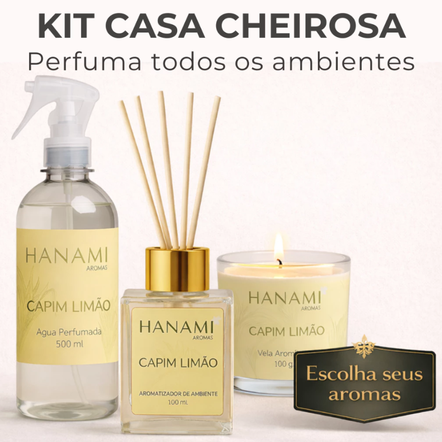 Kit Casa c/ Difusor Água Perfumada e Vela Aromática