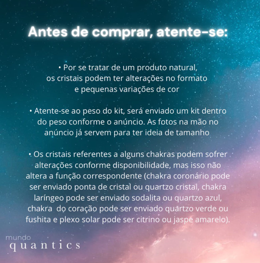 Kit 7 Chakras Pedras Brutas Polidas Naturais Cristais