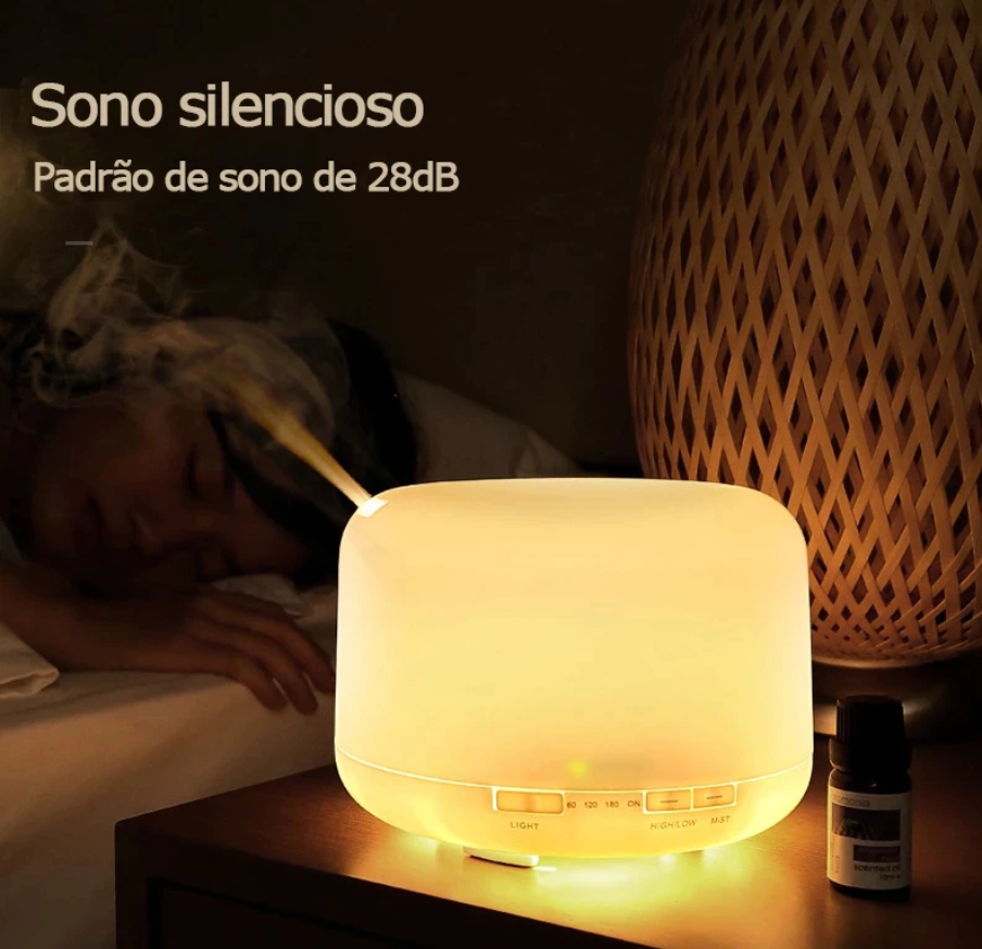 Difusor 500ml Ultrassônico com Led 7 cores com controle
